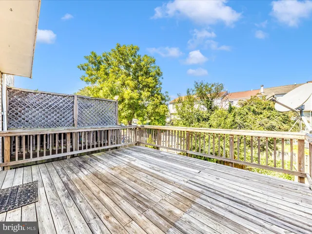 a view of a wooden deck