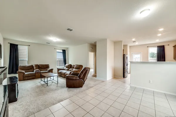 a living room with furniture