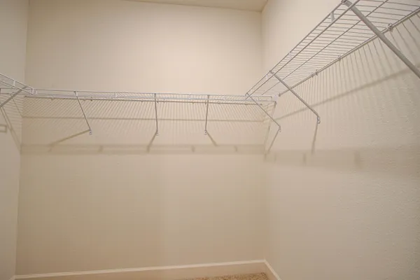 a view of small space with racks on the wall