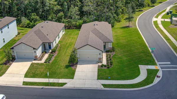 an aerial view of a house