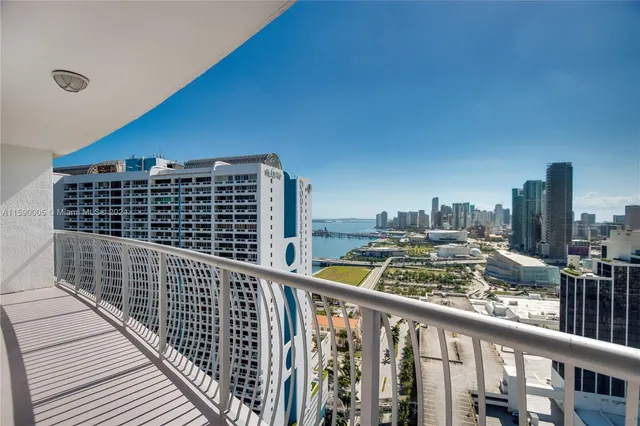 a view of city from balcony