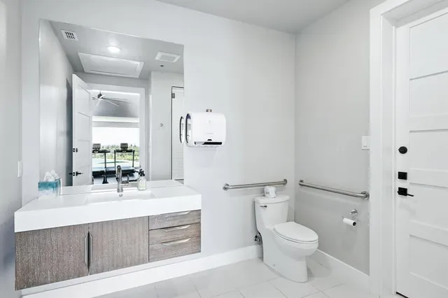 a view of a building with a yard