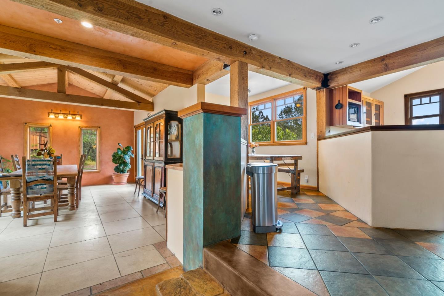 787 Rider Ridge Road Santa Cruz, CA 95065 - Photo 12 of 39 a view of a hallway with a dining table and chairs