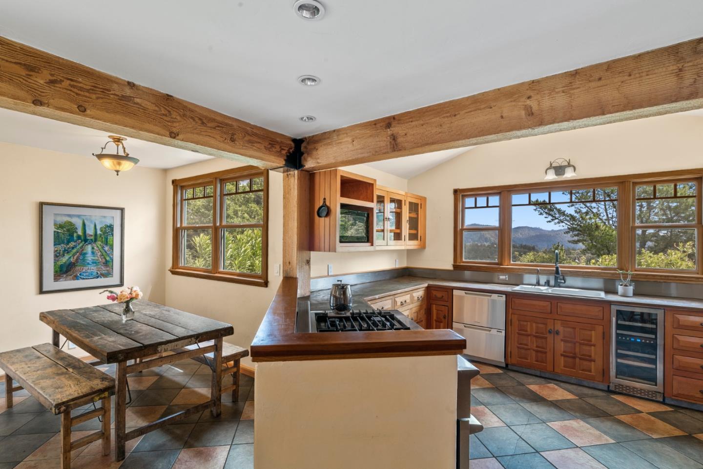 787 Rider Ridge Road Santa Cruz, CA 95065 - Photo 16 of 39 a kitchen with stainless steel appliances granite countertop a stove and a sink