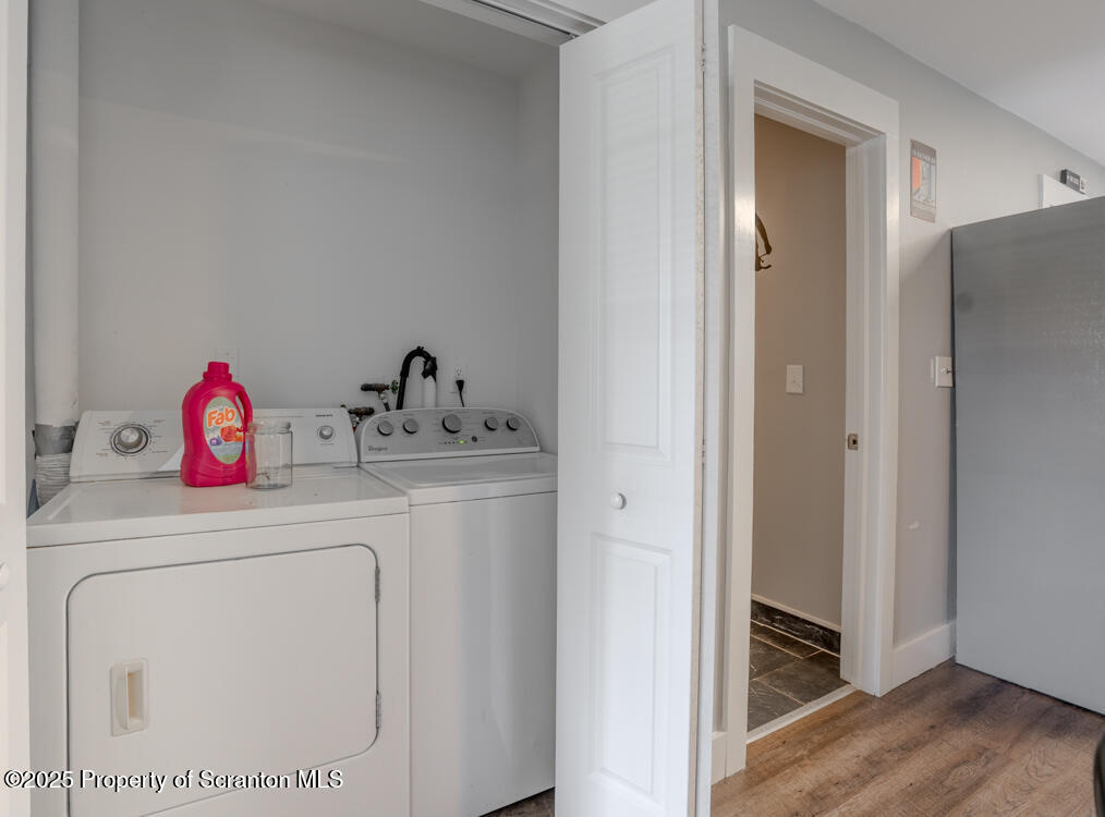 4562 Highway 374 Nicholson, PA 18446 - Photo 33 of 38 a utility room with dryer and washer