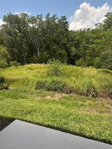 a view of a yard with an outdoor space