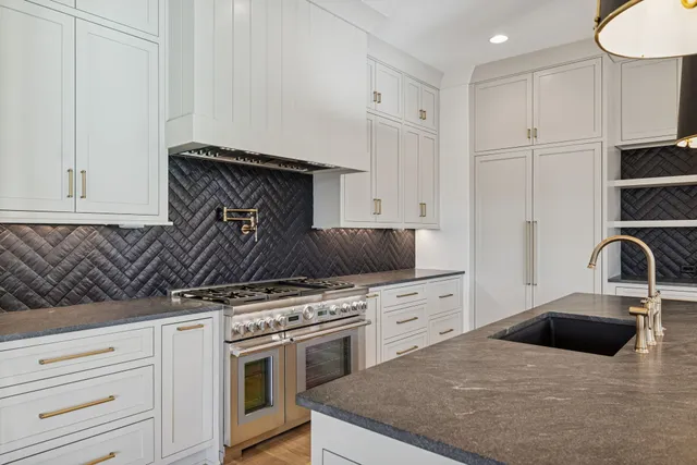 a outdoor living space with furniture and a fireplace