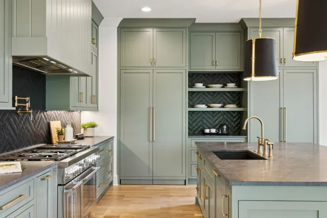a living room with a table and a window