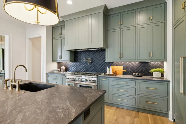 a spacious bedroom with a bed and a table