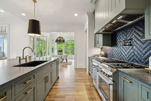 a spacious bathroom with a sink mirror and a shower