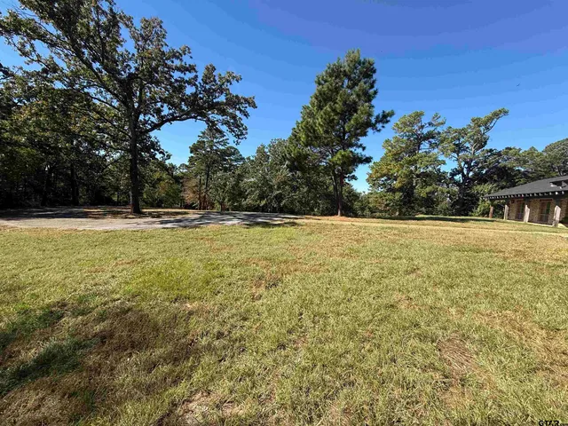 a view of outdoor space with swimming pool and trees in the background