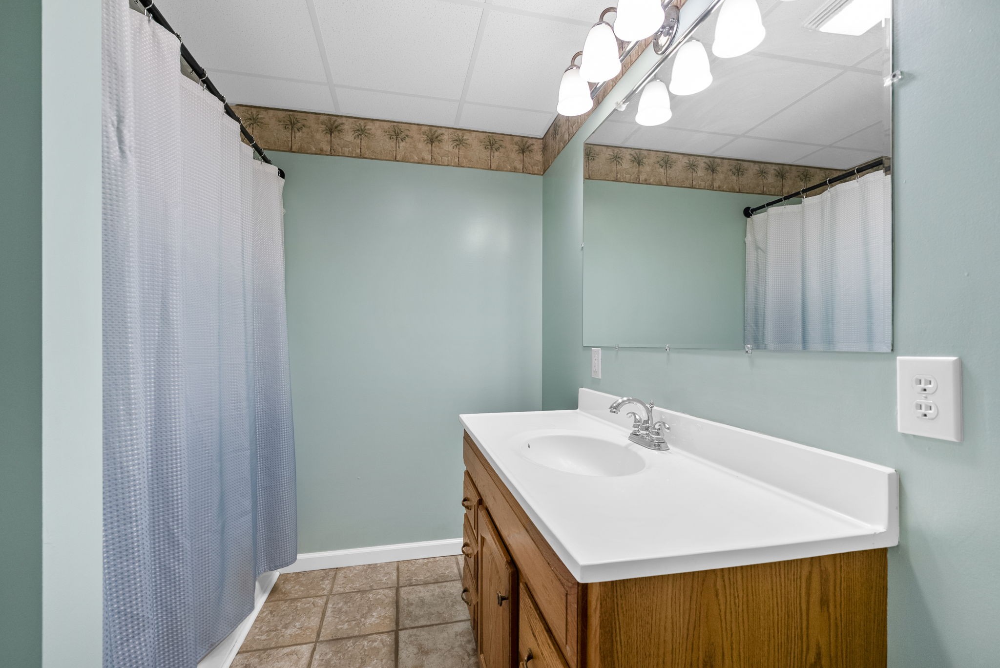 3989 Cadiz Road Bumpus Mills, TN 37028 - Photo 50 of 97 a bathroom with a sink a mirror and a shower