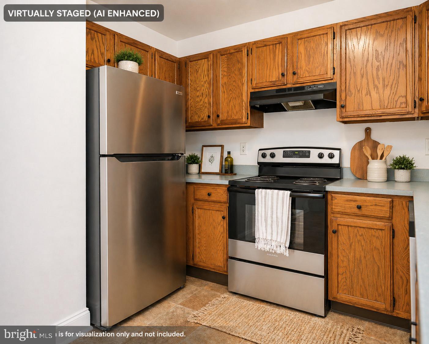 7 Laird Lane New Castle, DE 19720 - Photo 11 of 30 Kitchen with Fridge Angle after AI Furnished.
