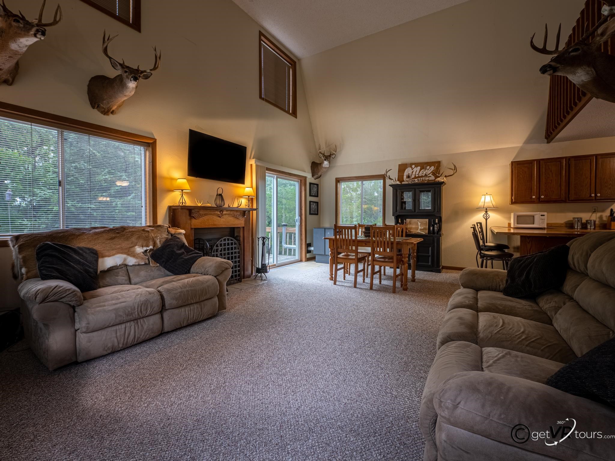 4561 East Welch Road Elizabeth, IL 61028 - Photo 9 of 60 a living room with furniture a fireplace and a flat screen tv