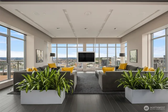 a view of a terrace with couches