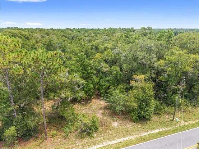 a view of a yard with a mountain