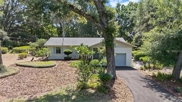 a aerial view of a house with garden and plants