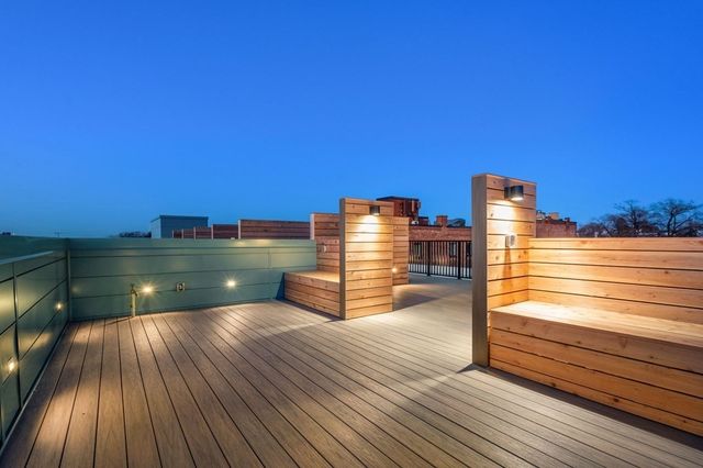 a view of a terrace with sky view