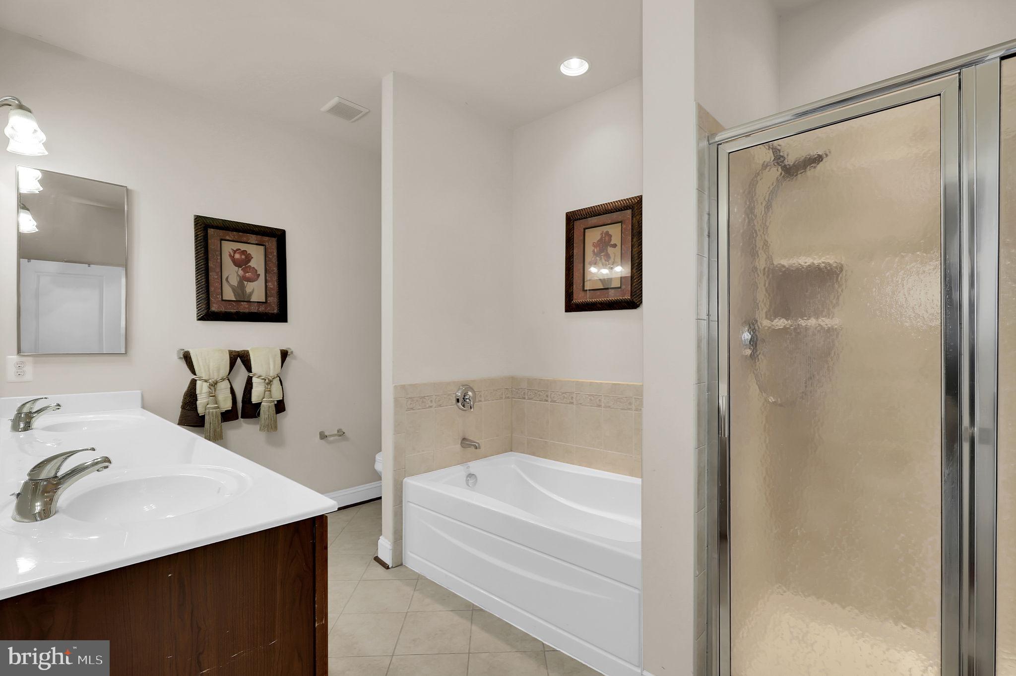 5846 Donovan Lane Ellicott City, MD 21043 - Photo 19 of 31 a bathroom with a tub a sink and mirror