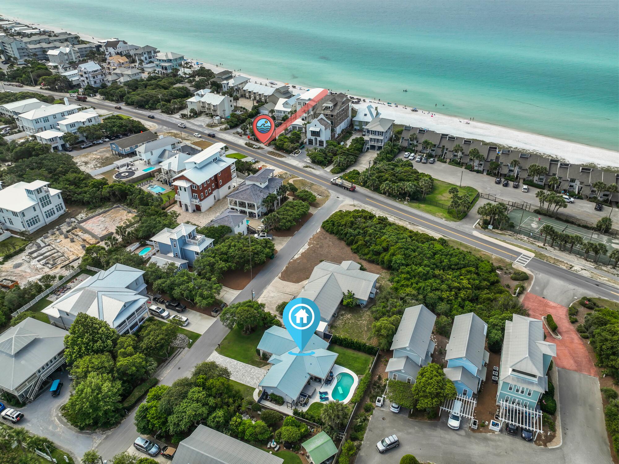 59 Walton Gulfview Drive Inlet Beach, FL 32461 - Photo 24 of 26 an aerial view of a house with a yard