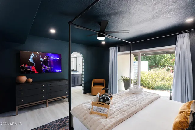 a living room with furniture