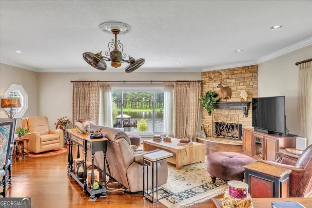 a bed room with a bed and a large window