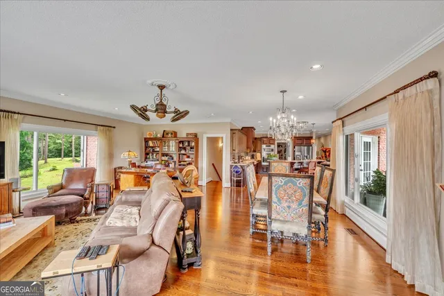 a spacious bathroom with a double vanity sink and a mirror