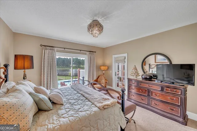 a view of a swimming pool and an outdoor space