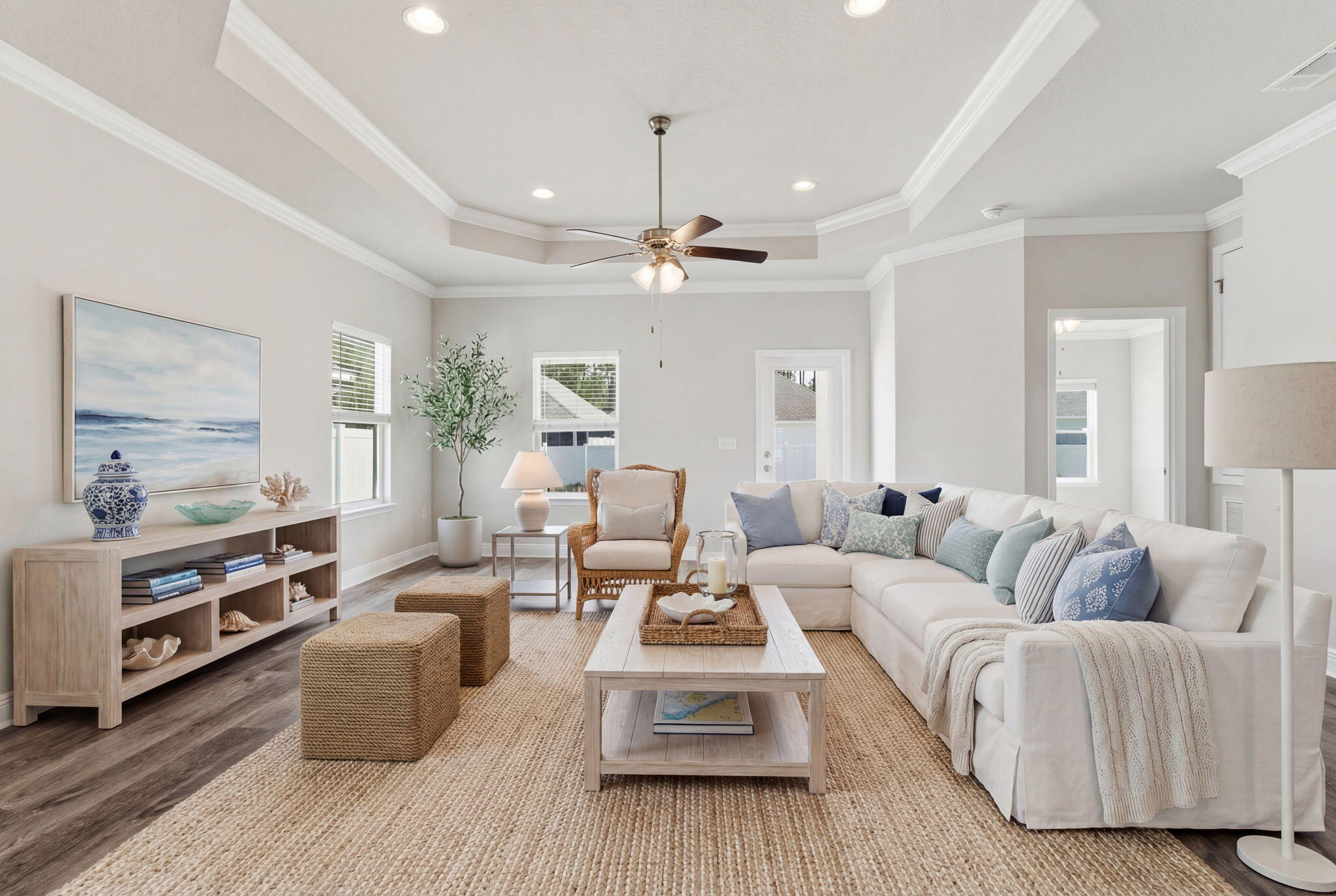 218 Stonegate Drive Santa Rosa Beach, FL 32459 - Photo 19 of 37 a living room with furniture or chandelier and a wooden floor