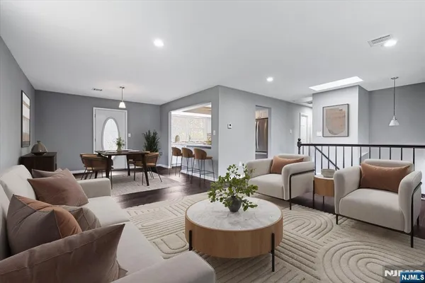 a living room with furniture and a couch