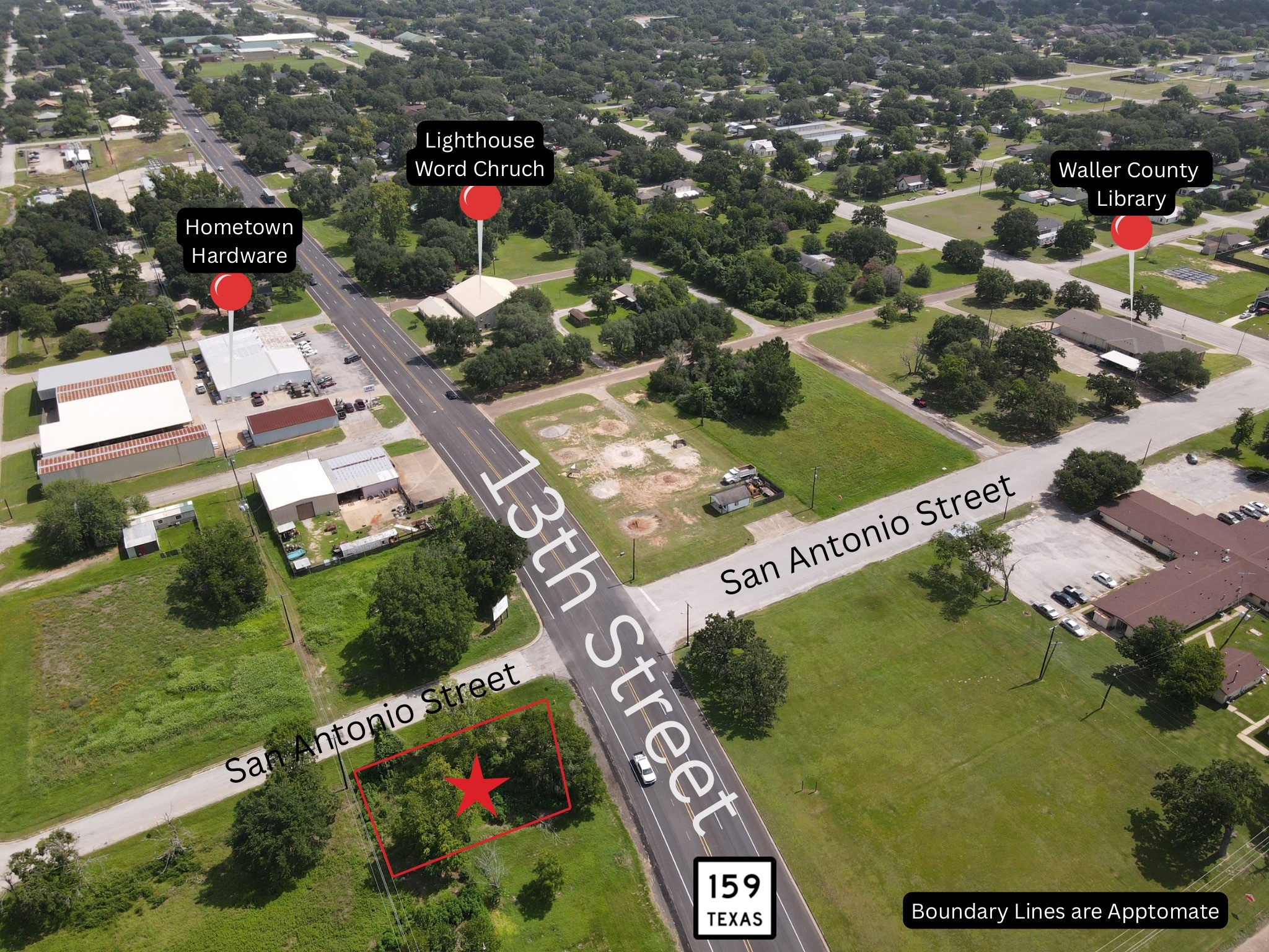 an aerial view of swimming pool playground and residential houses with outdoor space