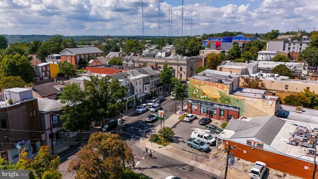 an aerial view of a city