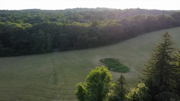 a view of a lake with a mountain in the background