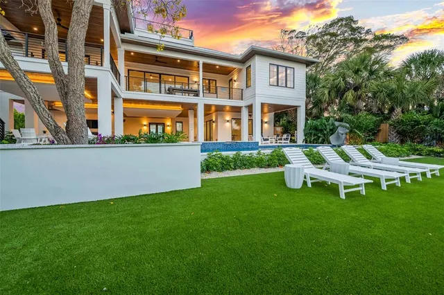 a view of a building with a yard