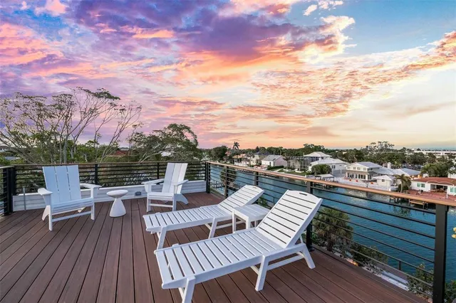 a view of a lake with a city view