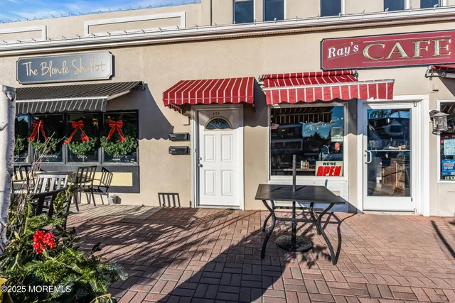a store with outdoor seating area
