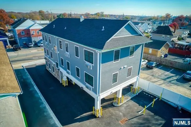 an aerial view of a house with balcony