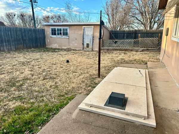 a backyard of a house