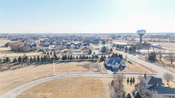 an aerial view of a house
