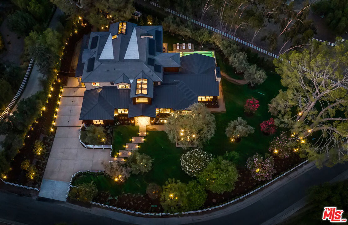 24877 Eldorado Meadow Road Hidden Hills, CA 91302 - Photo 42 of 46 an aerial view of residential houses with outdoor space and trees