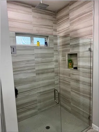 a bathroom with a shower