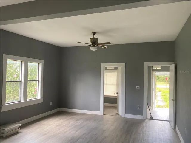 a bathroom with a window