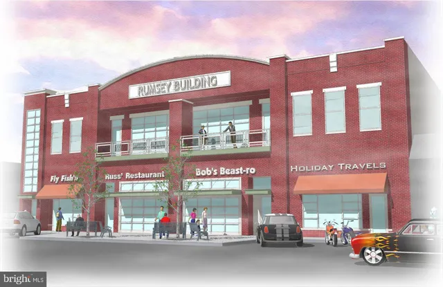 a front view of a building