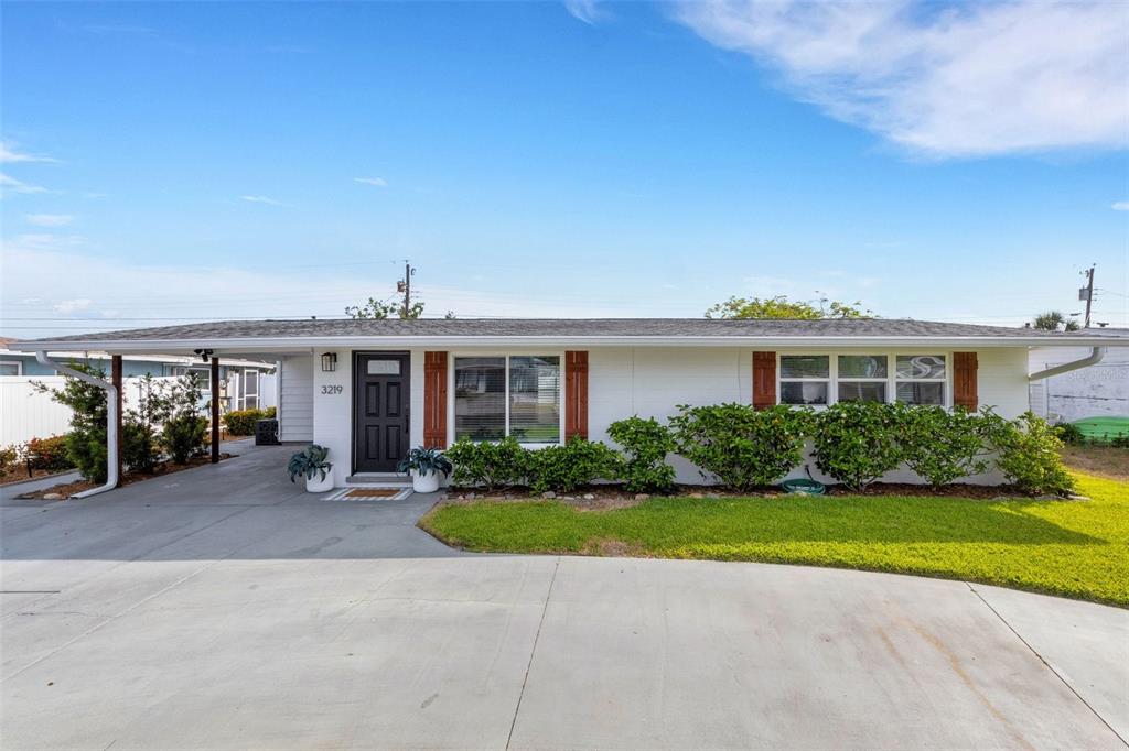 a view of a house with a patio