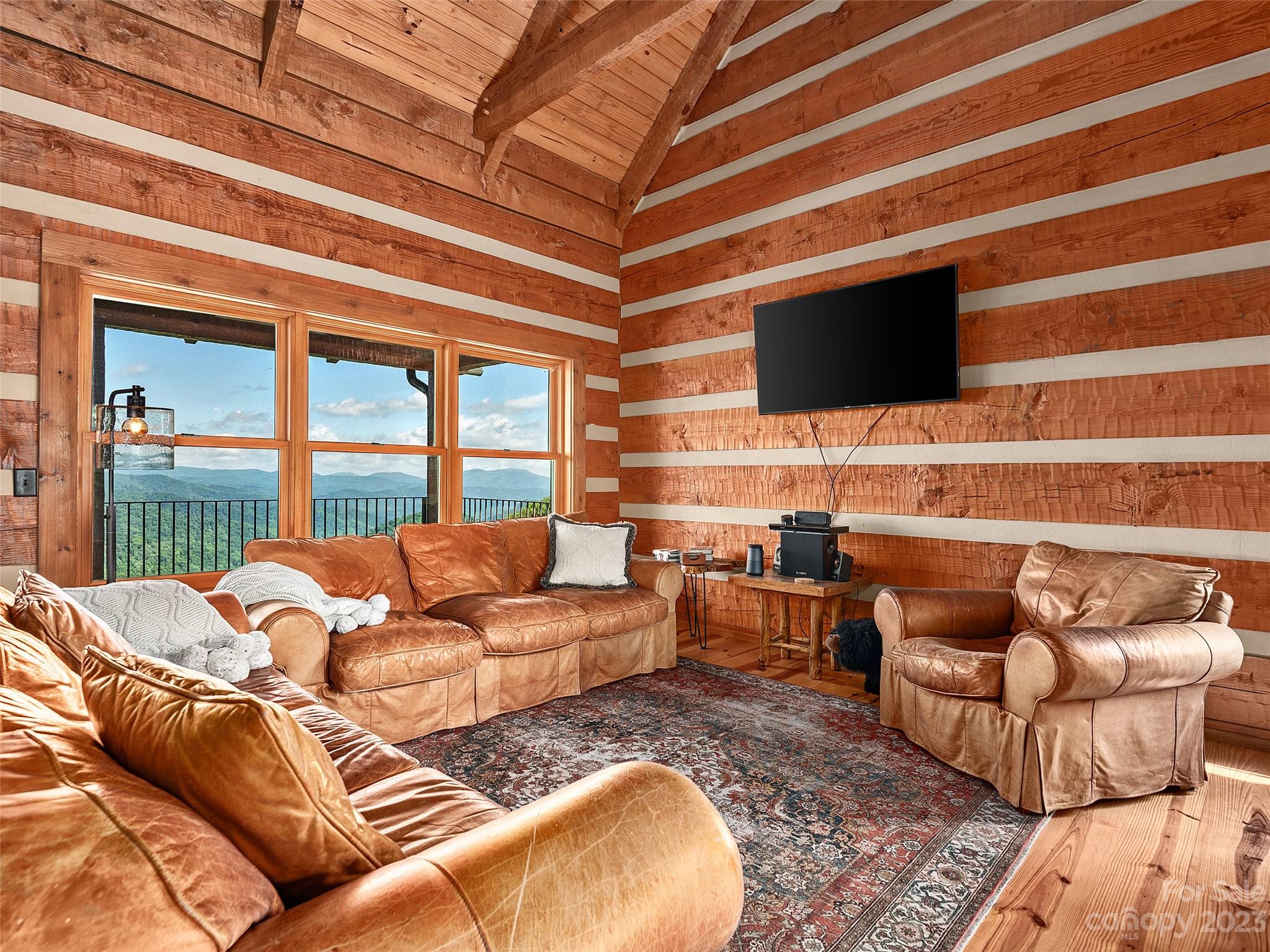 1038 Doggett Gap Road Hot Springs, NC 28743 - Photo 4 of 32 a living room with furniture and a flat screen tv