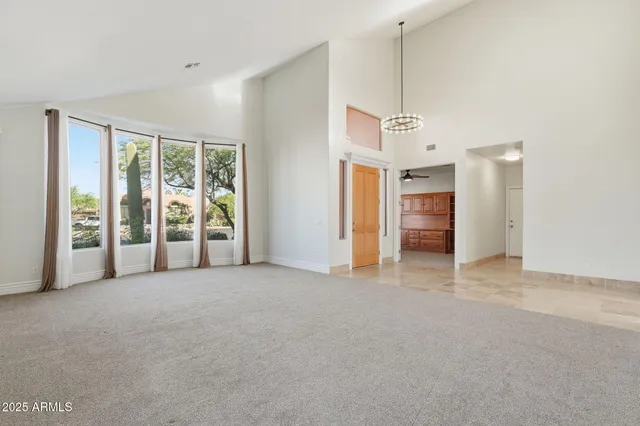 a view of a room with an entryway