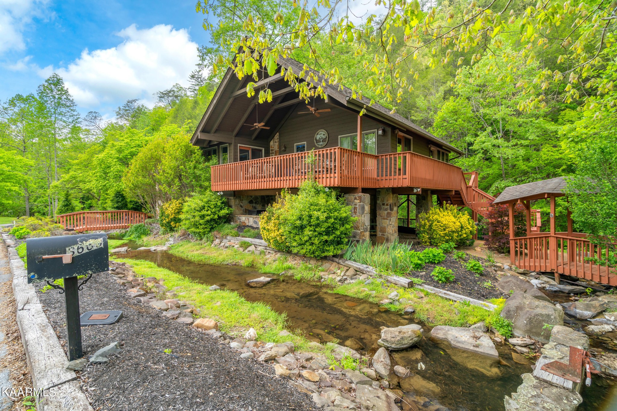a house view with a garden space