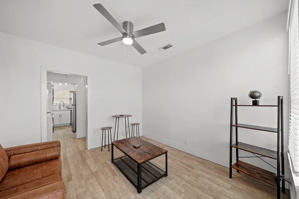 a living room with furniture