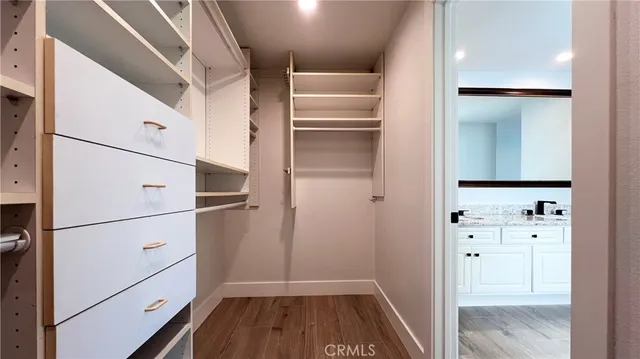 a close view of closet