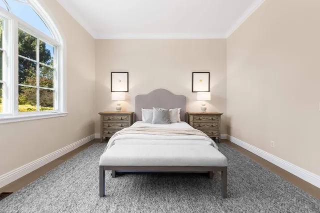 a living room with furniture and view